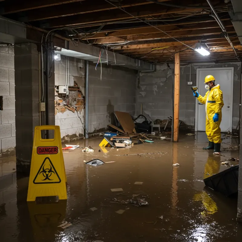 Flooded Basement Electrical Hazard in Mount Gilead, NC Property