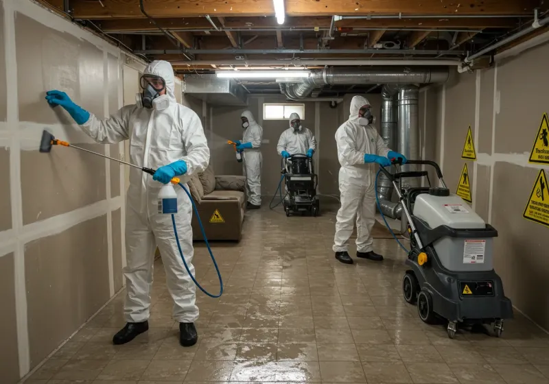 Basement Moisture Removal and Structural Drying process in Mount Gilead, NC